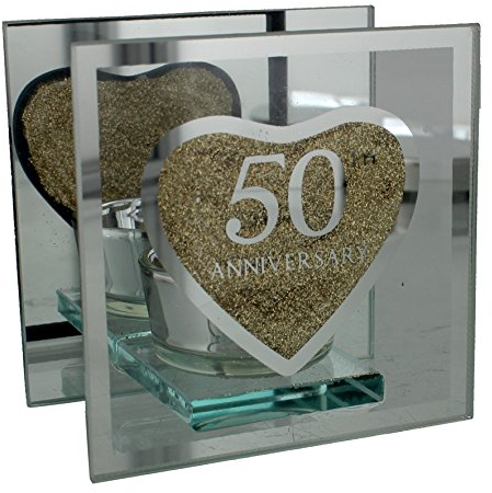 Portavelas de regalo de ukgiftstoreonline, conmemorativo del 50 aniversario de boda (bodas de oro)
