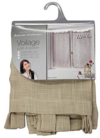 douceur d'Intérieur coppia destra passanti effetto lino Tisse haltona, Poliestere, Nocciola, 160 x 60 cm