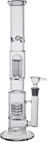 RORA Glass Bong Tree Dome and Bird Collar Percolator Glass Pipe Bongs 18.8mm Bowl Waterpipe 16 Tall (Clear)