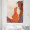 ABAKUHAUS Jugendstil Wandteppich, Lady Antique Kleid, Wohnzimmer Schlafzimmer Heim Seidiges Satin Wandteppich, 150 x 200 cm, Mehrfarbig