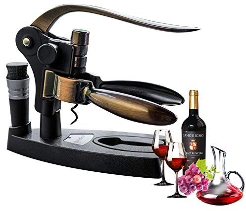 Fayelong Wine Opener Set Corkscrew Rabbit Wine Bottle Opener Corkscrew Set w/Foil Cutter Vacuum Wine Stopper Extra Spiral and Stand Open a Bottle in 3 Steps