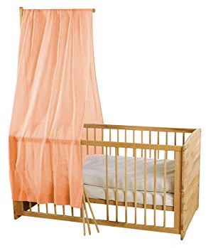 Bio Baby Betthimmel 100% Bio-Baumwolle (kbA) GOTS zertifiziert, Perle, 115 x 300 cm