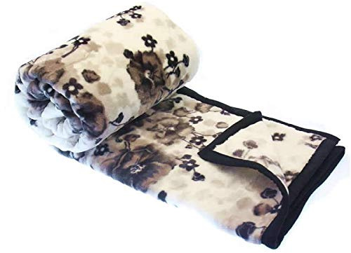 HAFIX Kuscheldecke Filigrane Blume, Flanell-Fleece, 200 x 240 cm, weich | Weiche, flauschige und knitterfeste Flanell-Fleecedecke aus 100 % Polyester für Sofa, Bett und Reisen; waschbar bei 30 °C.
