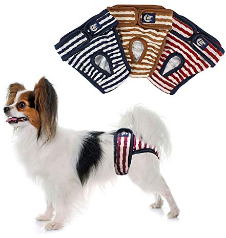 PETLESO Hundewindeln Hunde Schutzhöschen 3 Stück Waschbare Läufigkeitshose für Hündinnen-M