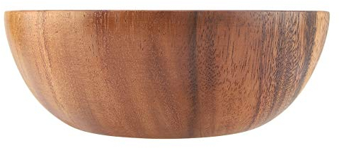 Nimoa Holzschale, Akazienholz Massivem Holzschale, Solid Acacia Holzschale für Salat Suppe Reis Handgemachte Holzschale Küchenutensilien (20 * 7cm)