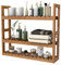 Domax Bambus-Badezimmer-Regal, 3-stöckig, Wandhalterung, Aufbewahrungsregal, multifunktional, verstellbare Schicht, freistehend, über Toiletten, Wohnzimmer, Küche (Walnuss)