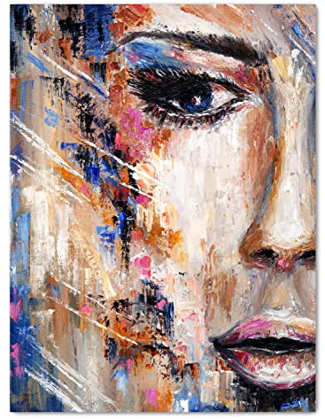 wandmotiv24 Leinwandbild Kunst & Gemälde, Hochformat, Frau 1 M0104