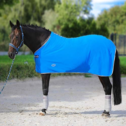 York Polarfleecedecke Abschwitzdecke Fleecedecke Pferdedecke Britta (95 cm, blau)