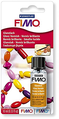 Glossy Gloss Varnish with Built in Brush Lid Water Based Transparent for FIM Sculpey Modelling Clay 10ml