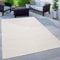 Paco Home Outdoor Teppich Flachgewebe Sisaloptik Modern Einfarbig meliert wetterfest & pflegeleicht Küchenteppich Ideal für Terrasse Balkon Garten, Grösse:120x160 cm, Farbe:Elfenbein