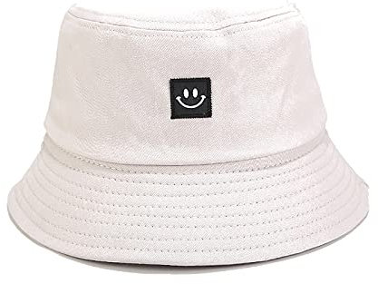 Damen Fischerhut Faltbar Baumwolle Herren Hiphop Smiley Gedrucktes Bucket Hat Outdoor-Mütze Freizeit Verfügbar Schlapphut