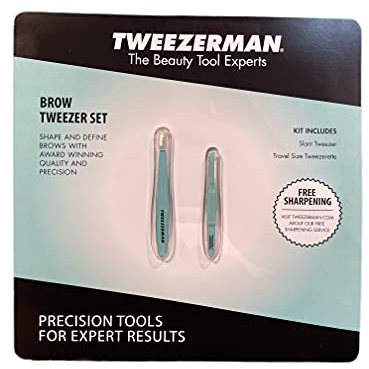 Tweezerman Augenbrauen-Pinzetten-Set, Reisegröße, Pinzette