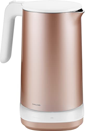 ZWILLING ENFINIGY Hervidor de agua Pro con ajuste de temperatura, Filtro antical de acero inoxidable y función mantener en caliente, 1850 W, 1,5 l, Rosa