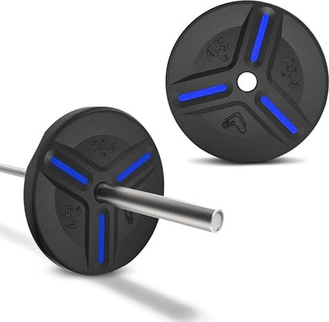 45 Lbs Bumper Plate Weights by Tribe WOD, Olympus Bellbar Plates - Gym Weights for Men and Women, Bumper Plate Weights 1 of 2, Rubber and Steel Weights for Lifting,Bumper Plates