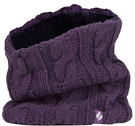 HEAT HOLDERS - Damen Winter Schal Nackenwärmer Halswärmer mit Innen Fleece (Einheitsgröße, Violett)