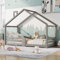 ModernLuxe Kinderbett Hausbett 90x200 cm Rausfallschutz Bett, Holzbett für Kids, Mit Rausfallschutz und Lattenrost, für Kinder (ohne Matratze) (Gray A)
