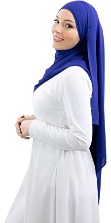 Lamis Hijab Hijab Damen Königsblau Crêpe de Luxe