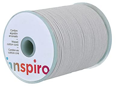 INNSPIRO Cordón algodón Encerado Fino Blanco 0,5mm. 100m.