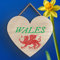 Global Designs Wales Welsh Dragon Location Wooden Heart Hanging Plaque