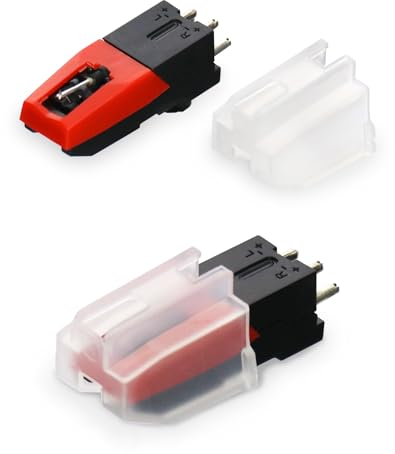 QWORK® 3 Piezas Agujas de Recambio para Tocadiscos, Aguja Tocadiscos con Cartuchos Fonocaptores para Plato Giradiscos, Tocadiscos