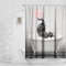 Abaysto Elefanten-Duschvorhang, lustige Tiere, Elefant und Blase auf der Badewanne, Duschvorhänge für Badezimmer, Duschvorhänge-Set mit Haken, Retro-Badezimmer-Dekor