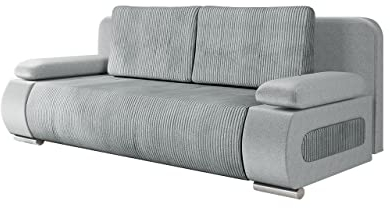 Mirjan24 Schlafsofa Emma Cord, Sofa mit Bettkasten und Schlaffunktion freistehendes Bettsofa Couchgarnitur Schlafcouch (Paros 05 + Poso 55)
