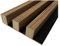 Clamaro 'Artem' 4 Lamellenwand Paneele mit je 3 Lamellen á 28x37 mm x 275 cm* | Holzlamellen vormontiert auf Rückwand für z.B. Akustikpaneele oder Wandpaneele | Eiche Catania mit schwarzer Rückwand
