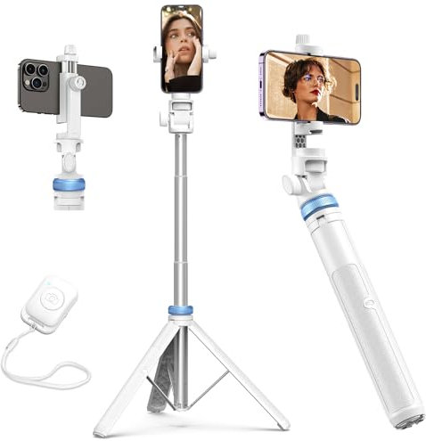 Kaiess 62 Tripod for iPhone, High Strength Legs & Extendable Tube, Fit for iPhone 13 Pro Max/13 Pro/12 Pro Max/Samsung S22/Camera/GoPro