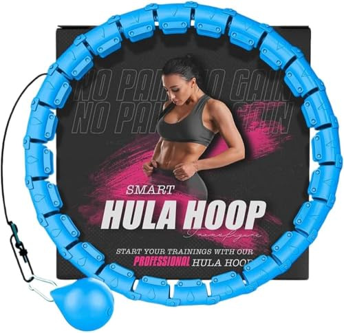 Hula Hoop Reifen Erwachsene Abnehmen und Massage, hulahuppreif zum abnehmen trainiert Hüfte, Beine, Po, hoopie der nie Herunterfällt, Hula Hoop mit Gewicht Kugel inkl
