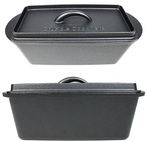Molde de pan en hierro fundido con tapa, sartén para pan, molde a prueba de horno para hornear, pan artesanal - molde de pan de hierro fundido