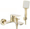 Rea URBAN GOLD RUBINETTO VASCA Miscelatore Vasca con Doccetta in Ottone per Bagno Caldo e Freddo regolabile (Oro Chiaro)
