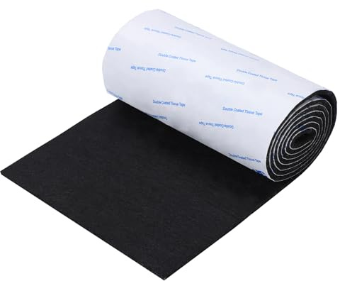 Felt Furniture Pads, Non Slip Self Adhesive Cuttable Felt Tape Black Heavy Duty Felts Strip Roll for Protecting Hardwood Floors Chair Wall Protector (40 x 5 x 0.12 Inch)