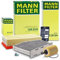 MANN-FILTER Inspektionspaket Filterset 1x Ölfilter, 1x Luftfilter, 1x Innenraumfilter (Aktivkohlefilter), 1x Ölablassschraube, 1x Ölwechselanhänger,