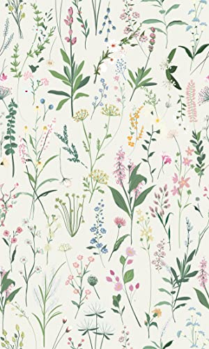 Auspicium Floral Peel and Stick Wallpaper Spring Flowers Self Adhesive Removable Wallpaper Wall Stickers for Home Bedroom Cabinets Thicken 17.3 x 118