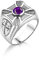 Großer Violetter Amethyst-Siegelring Aus Silber Mit Eingraviertem Kreuzfahrerschild, Breiter Band-Herrenring Mit Christlichem Silberkreuz, Siegelring Mit Amethyst