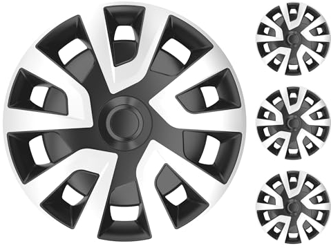 M MOTOS Juego de 4 Cubiertas para Llantas de 16 Pulgadas - Elimine los arañazos con Estas Cubiertas Flexibles y Ligeras para Llantas de 16 Pulgadas. Fácil Montaje, ¡no se Necesitan Herramientas!