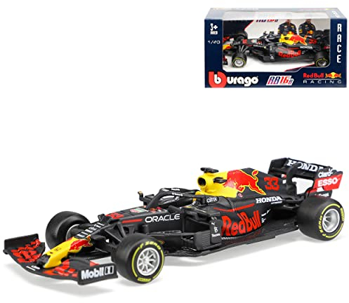Generisch Red Bull RB16B Racing Max Verstappen Nr 33 Formel 1 Weltmeister 2021 1/43 Burago Modell Auto