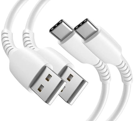 For Samsung A16 5g S24 FE S24 S24 Plus S24 Ultra S23 FE Charging Cable, Samsung A16 5g S24 FE S24 S24 Plus S24 Ultra S23 FE Charger Cable, 2 Pack [1M] Type C Fast Charging Cable 2.4A USB (White)