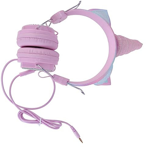 Veemoon 1pc Boy Girl Headset Lovely Over-ear Headphone with Mic Safe Volume for Hearing for School