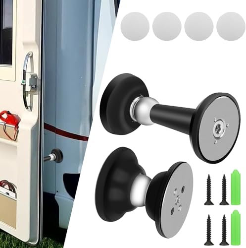 Linkstyle Magnetic RV Door Stopper, 2PCS RV Baggage Door Catch Stainless Steel Door Holder Keep Door Open, No Drilling Door Stops for Wall, RV, Camper, Trailer, Motor Home, Boat