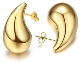 MAJALE - Tropfenohrringe aus Silber und Gold | Goldohrringe in Gold und Silber, leicht, vergoldet und versilbert | goldene Tropfenohrringe | Tropfenohrringe | kleine goldene Ohrringe