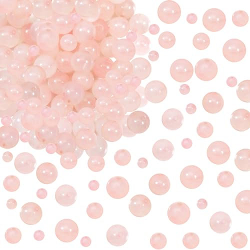 TOAOB 100pcs Perles Pierre Naturelles 4 à 8mm Perles de Quartz Rose Perles Rondes en Vrac de Pierres Précieuses Gemme Énergie Perles Guérison pour Fabrication de Bijoux Collier Bracelet Boucle