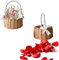 Niaciswe Geflochtener Blumenkorb 2 Stück für Hochzeit - Blumenvase, Streukorb, Blumenkinder Korb, Streukörbchen, Weidenkorb Mini Mit Griffen und Band