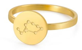 Caiduoduo Zodiac Geschlossener Ring Nische Edelstahl Ring