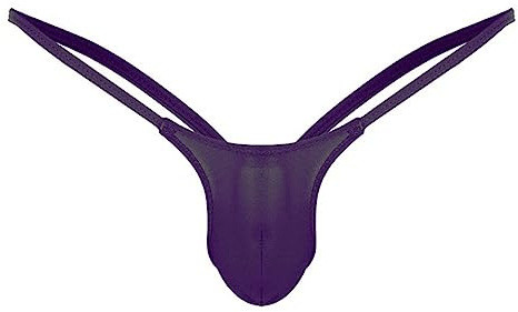 Mens Briefs Purple 1pc Sexy Mens G-Strings Men's Thong Underwear Plain Bulge Pouch Low Rise Bikini Thongs Underpants Knickers Men Sissy Lingerie Joke Secret Gift