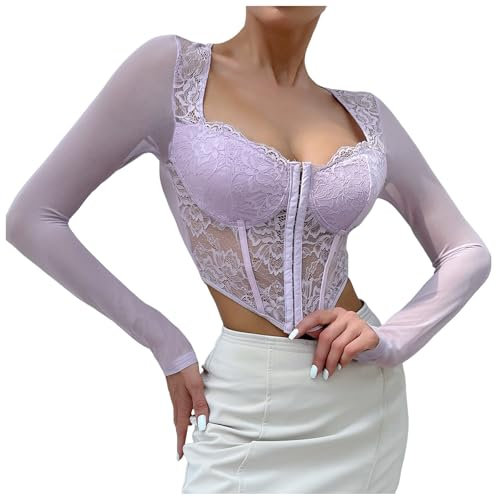 SRZYMJ corset top blue tummy control bodysuit bodysuit long sleeve pink corset top with sleeves shapewear shorts butt lift womens corset top lace up satin blueshapewear shorts yellow belle