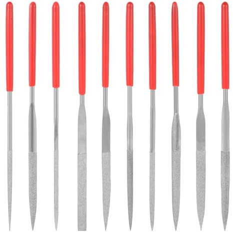 Yuanchu 10Pcs Mini Needle File Set, Small Diamond Needle Files Metal Riffler Files Tools for Jewelry Metal Glass Stone Grinding, Polishing and Engraving