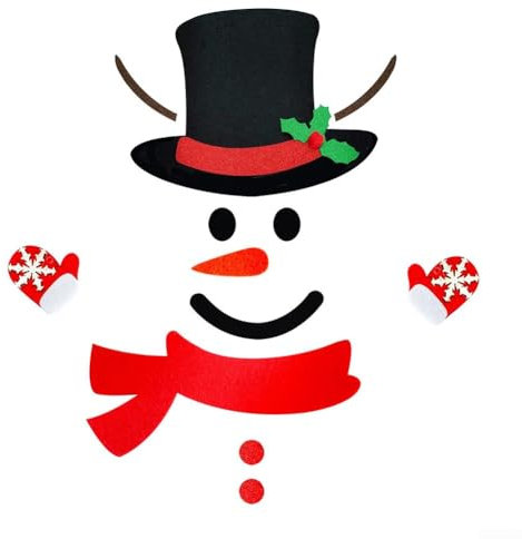 Filz Elch Weihnachten Türdekorationen Anwendung Entfernung Festliche Dekoration DIY Aufkleber Fenster Arbeitszimmer Dekoration Idee (Schneemann-Stil)