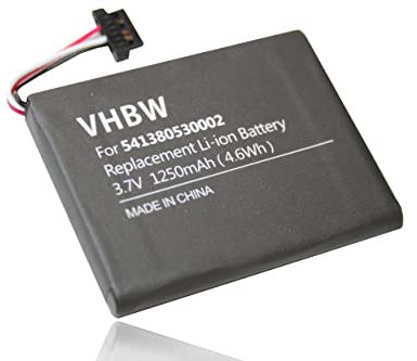 vhbw Akku Ersatz für Becker E4MT081202B22 für GPS Navigation Navi (1250 mAh, 3,7 V, Li-Ion)