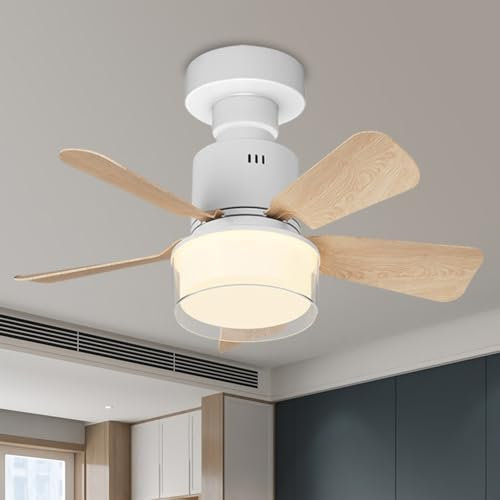 Starnearby Deckenventilator mit Beleuchtung Fernbedienung und APP Doppellagiger Lampenschirm 72W LED Lampe mit Ventilator 45cm Dimmbare Deckenventilator mit Licht Ventilator Lampe Decke (Holzfarbe)